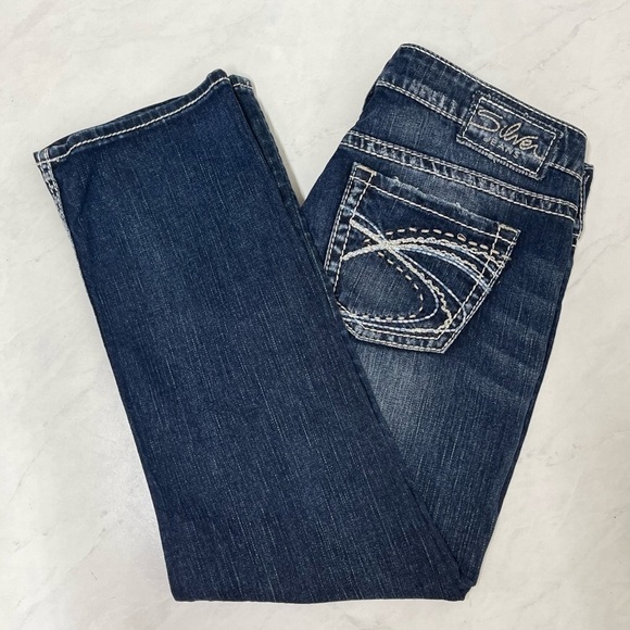 Silver Jeans Santorini Dark Wash Cropped Jeans Size 29 - Picture 8 of 8